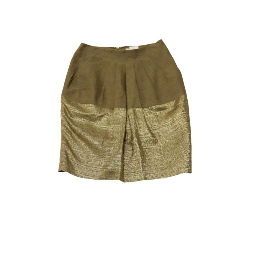 Etro Dual Tone Tulip Skirt in Gold Silk